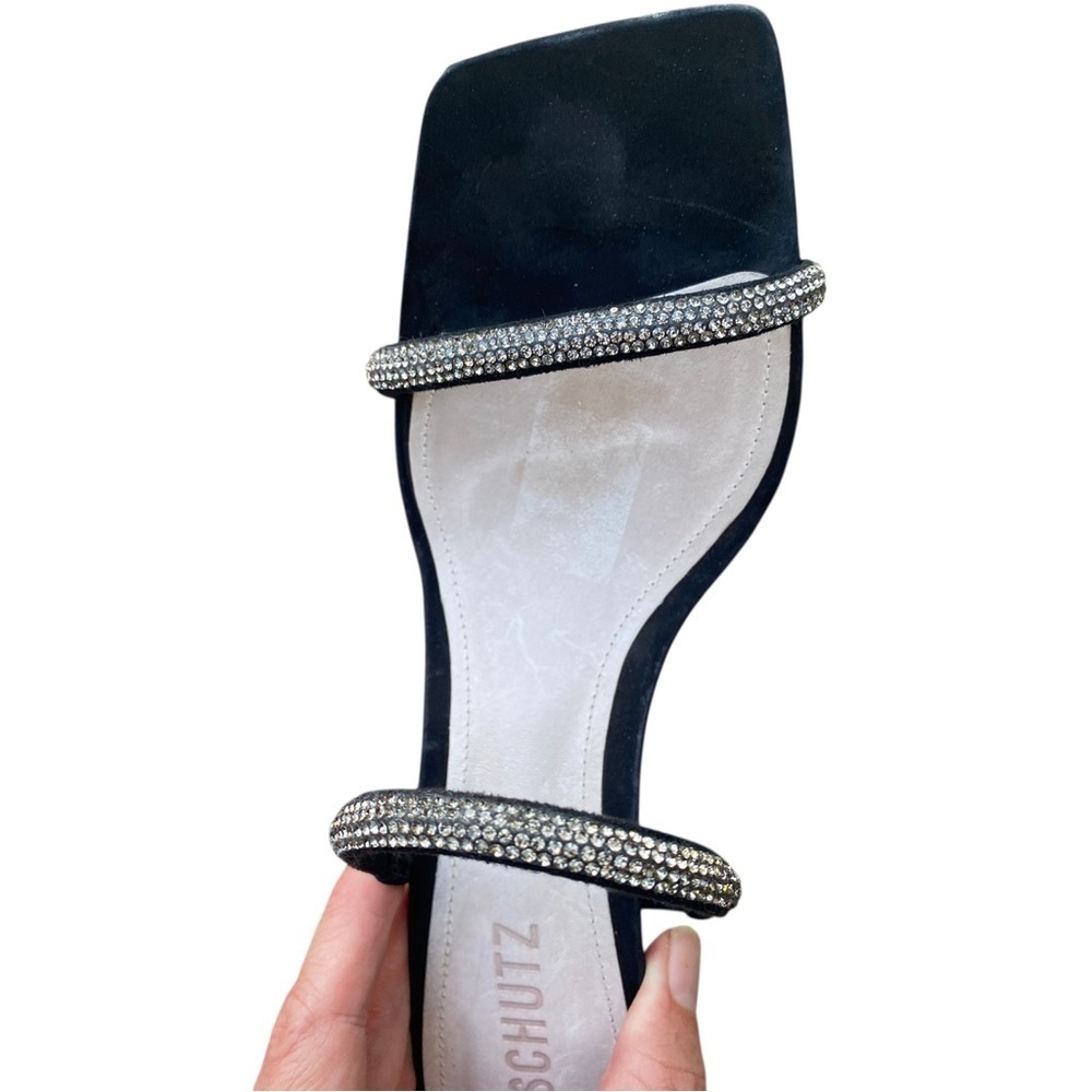 SCHUTZ Black Leather Sole Heels size 8.5 - Picture 7 of 9